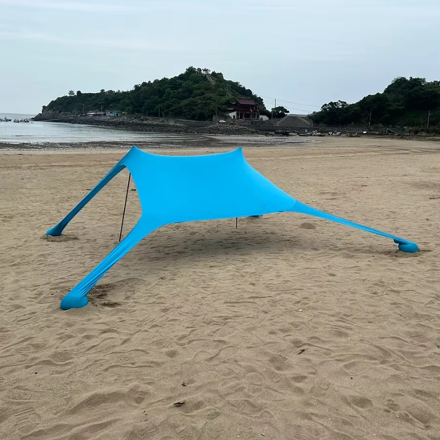 Beach tent Outdoor Beach Tent Sun Shelter Camping Shades Tents Windproof One-piece Beach Canopy Tents Portable Family Tent