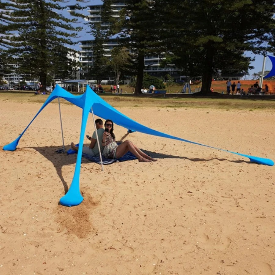 Beach tent Outdoor Beach Tent Sun Shelter Camping Shades Tents Windproof One-piece Beach Canopy Tents Portable Family Tent
