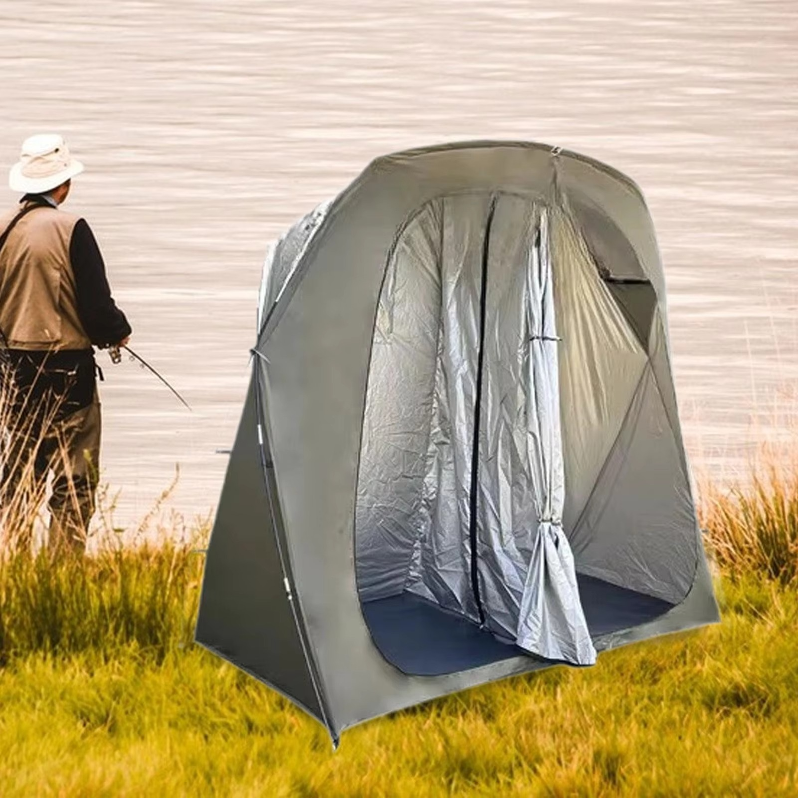 Camping Shower Tent with Carry Bag Waterproof 2 Person Toilet and Changing Shelter for Outdoor Hiking Beach Picnic Camping