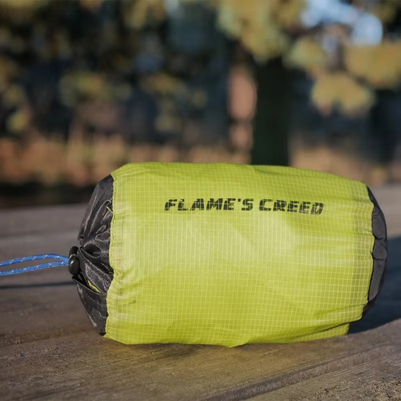 FLAME'S CREED Single Person Ultralight Hiking Cycling Raincoat Outdoor Awning Camping Mini Tarp Sun Shelter 15D Silicone