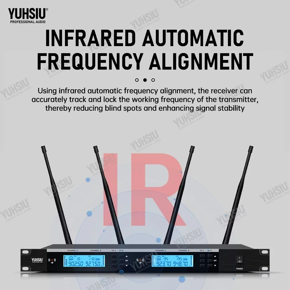 YUHSIU Professional UHF Wireless Frequency Modulation Mic System 900MHz Handheld Headset Lavalier Suitable for Stage Microphone