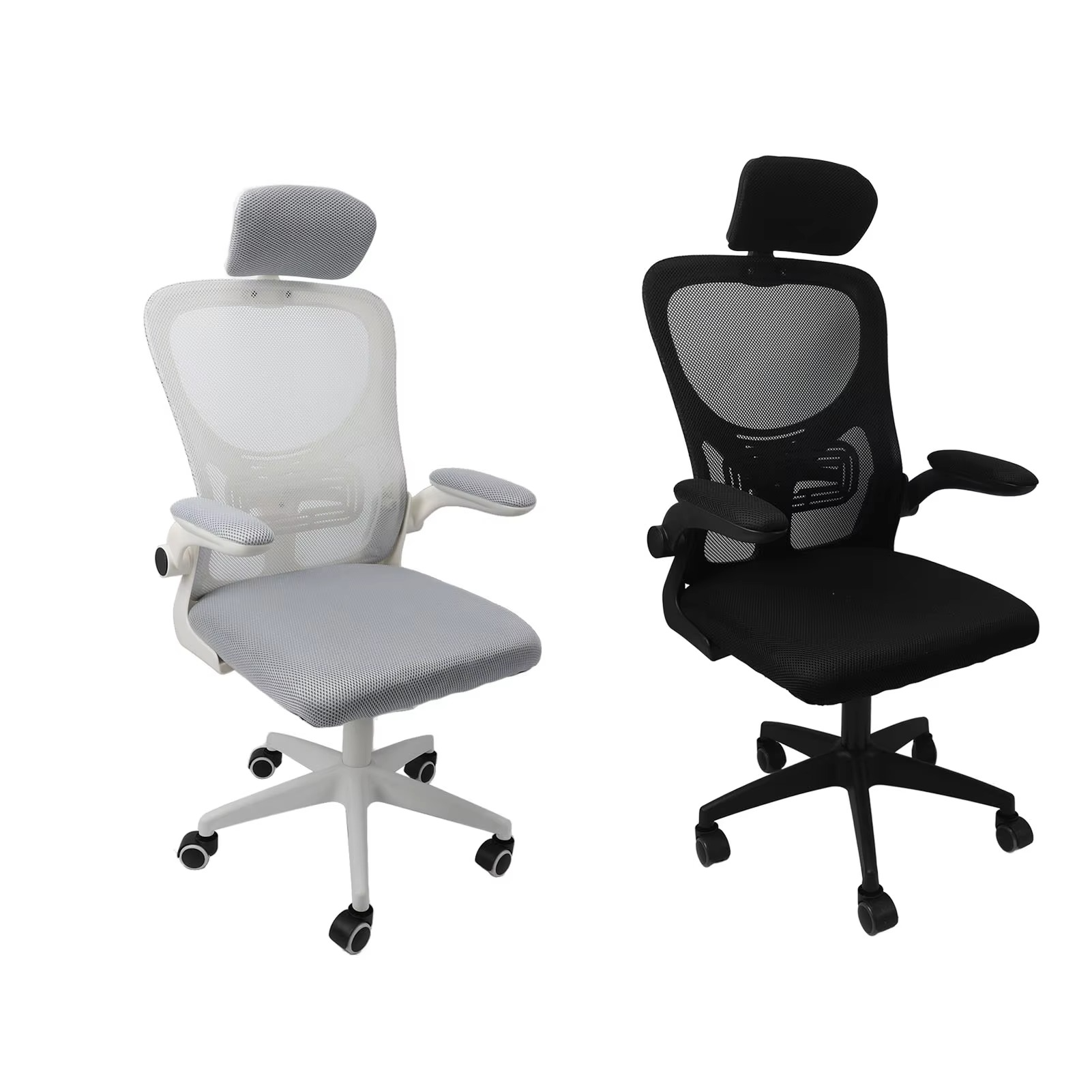 Office Chair Mesh High Back Desk Chair Comfortable Gaming Chair with Lumbar Support 3D Headrest 90° Rotating Armrests Wheels