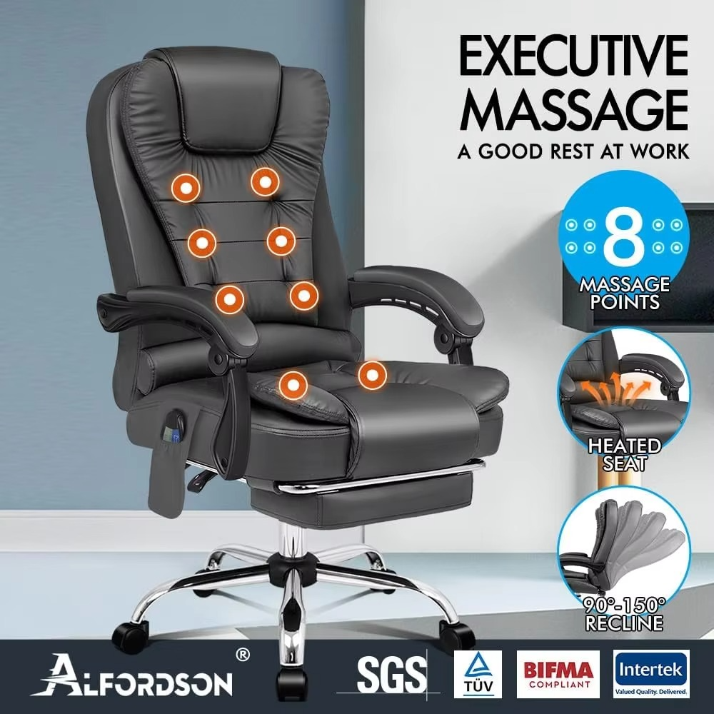 Executive Office Chair with Massage Ergonomic Computer Desk Chair, Heated Seat Leather Video Game Chairs Executive Office Chair,