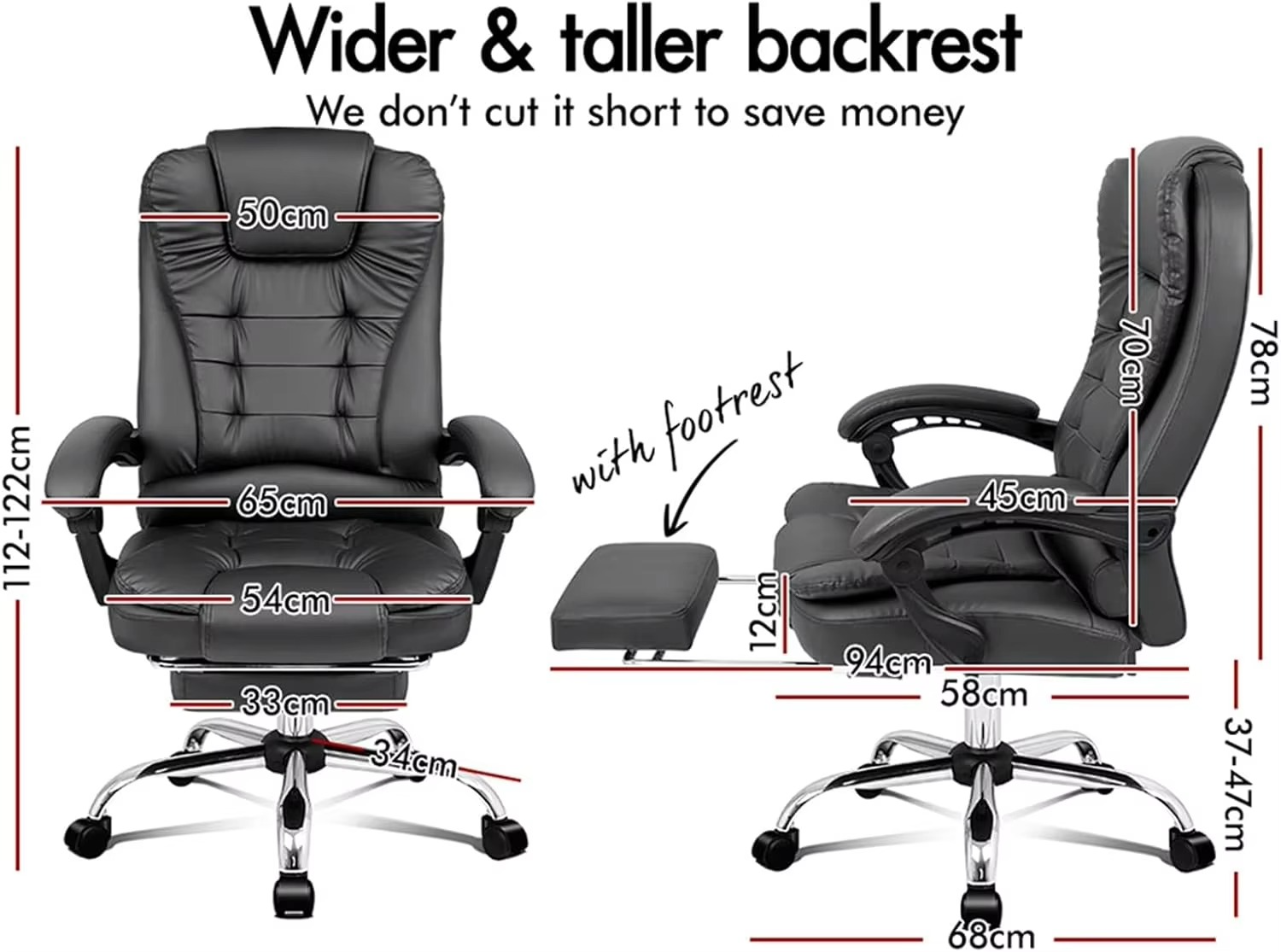 Executive Office Chair with Massage Ergonomic Computer Desk Chair, Heated Seat Leather Video Game Chairs Executive Office Chair,