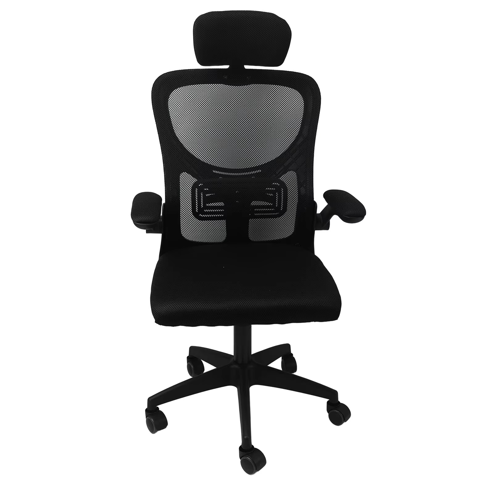 Computer Chair 330.7lb Load Capacity Elastic Lumbar Support 90 Degree Rotating Armrests Comfortable Chair for Work