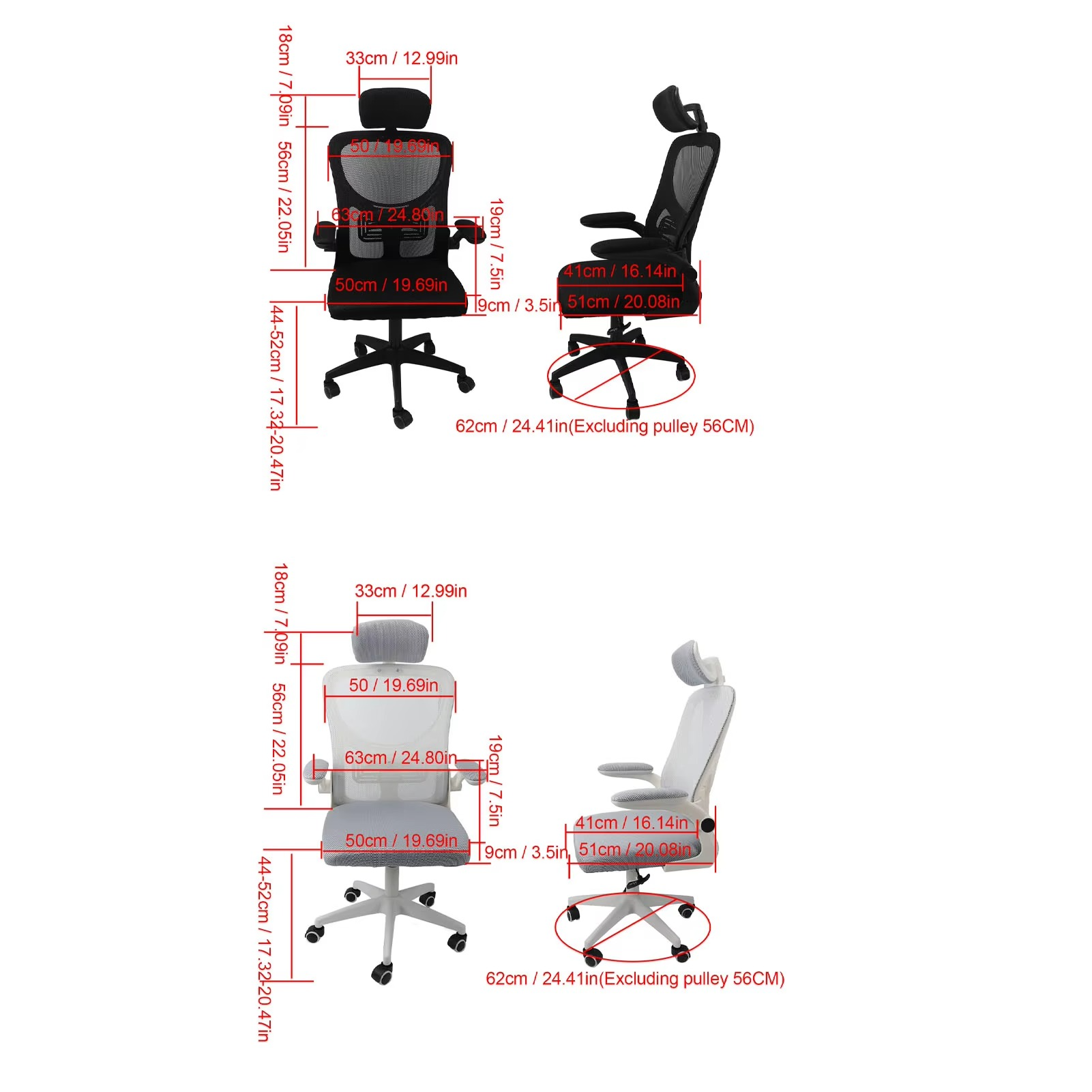 Computer Chair 330.7lb Load Capacity Elastic Lumbar Support 90 Degree Rotating Armrests Comfortable Chair for Work