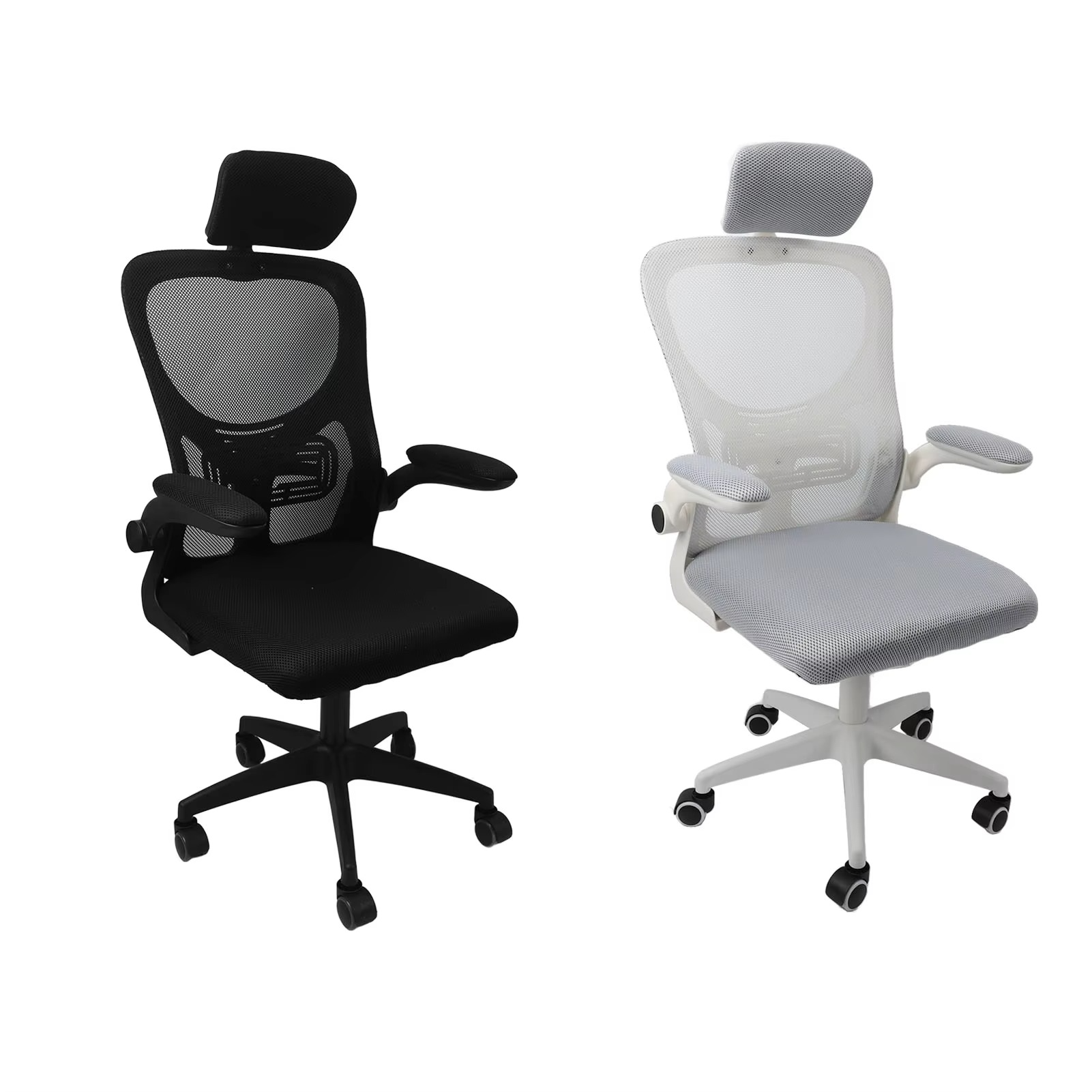 Chair Computer Desk Chair Comfortable Elastic Lumbar Support 90 Degree Rotating Armrests with 5 Wheels for Work
