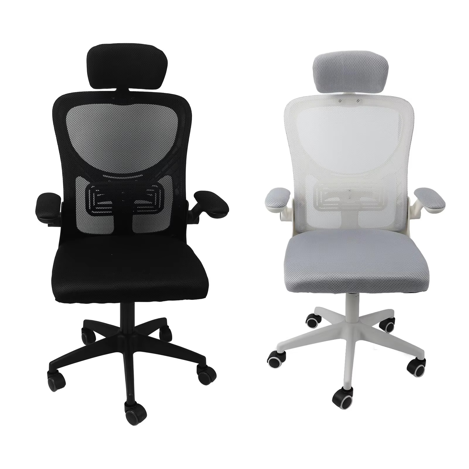 Chair Computer Desk Chair Comfortable Elastic Lumbar Support 90 Degree Rotating Armrests with 5 Wheels for Work