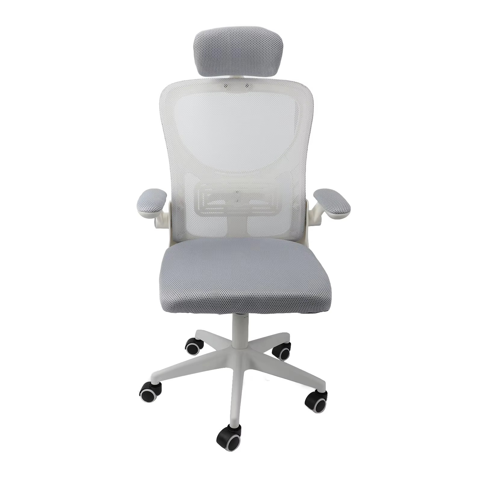 Chair Computer Desk Chair Comfortable Elastic Lumbar Support 90 Degree Rotating Armrests with 5 Wheels for Work