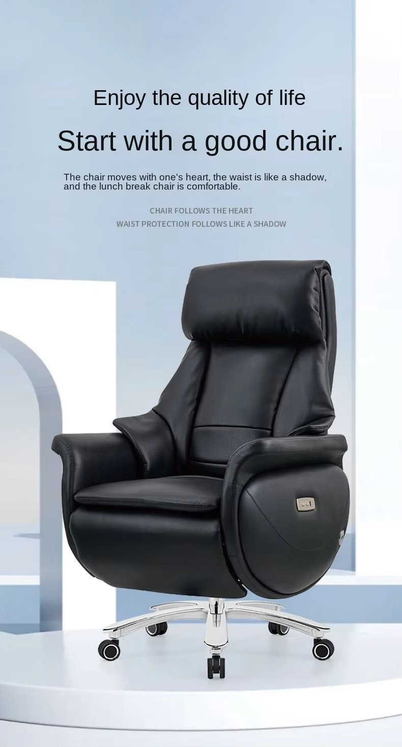 Luxury Ergonomic Boss Chair Armrest Executive Black Leather Swivel Office Chairs Leather Chair for Sale