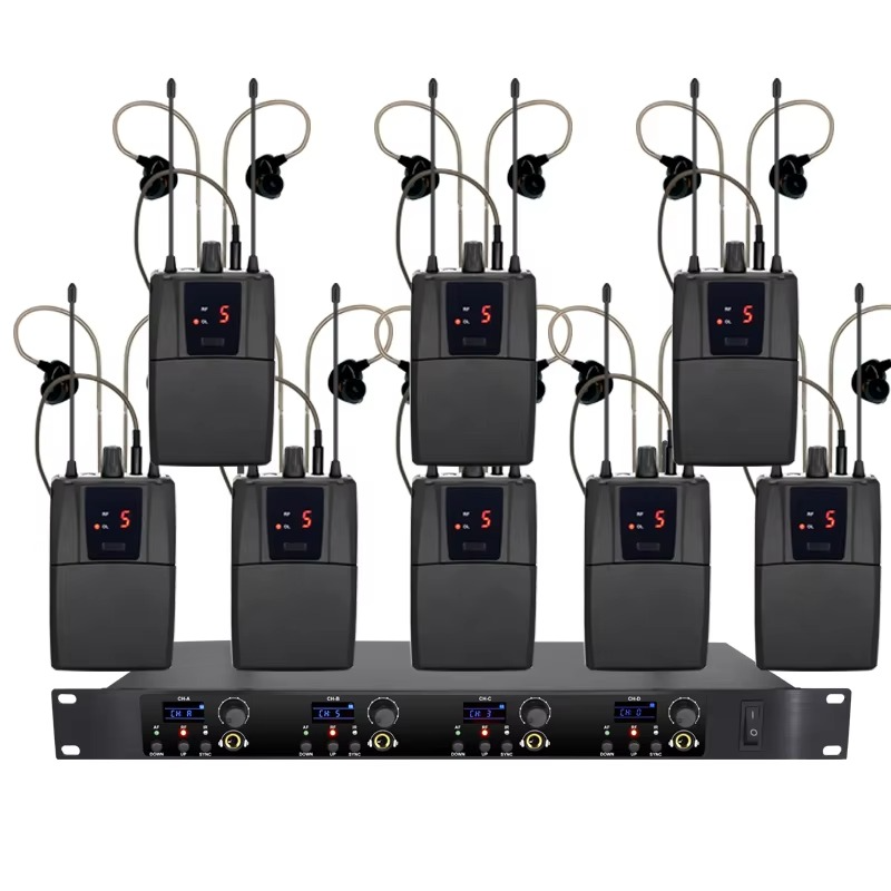 ERZHEN Professional Stage Monitoring System In-Ear Audio Monitoring Headphone Four Channels DJ Stage Suitable