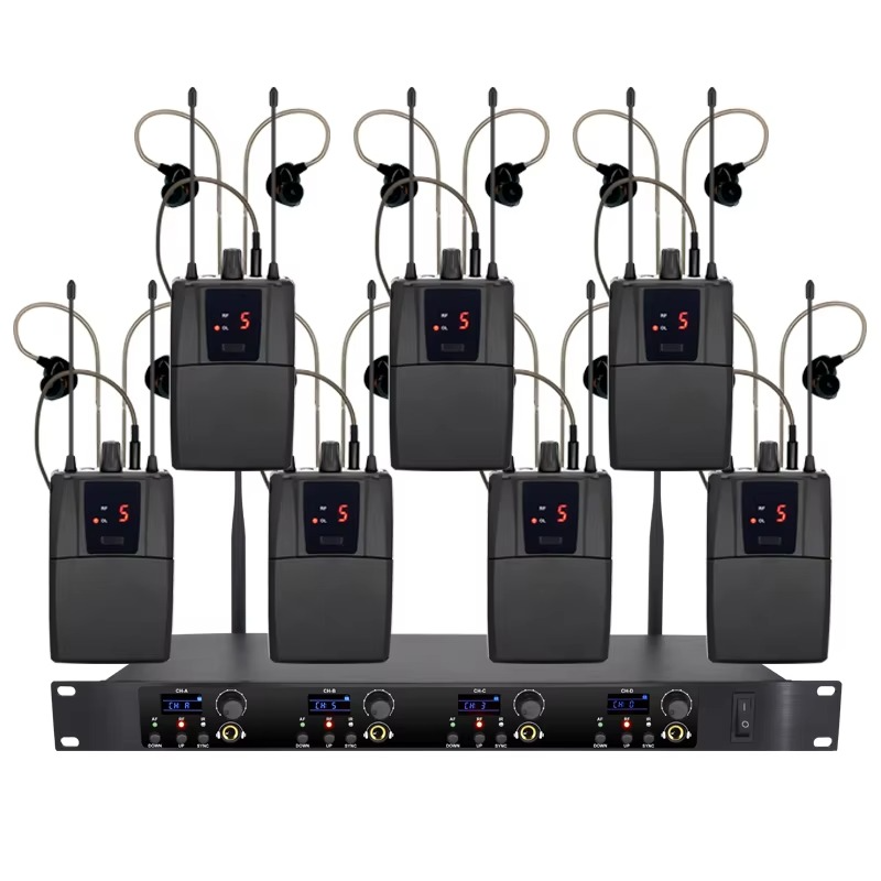ERZHEN Professional Stage Monitoring System In-Ear Audio Monitoring Headphone Four Channels DJ Stage Suitable