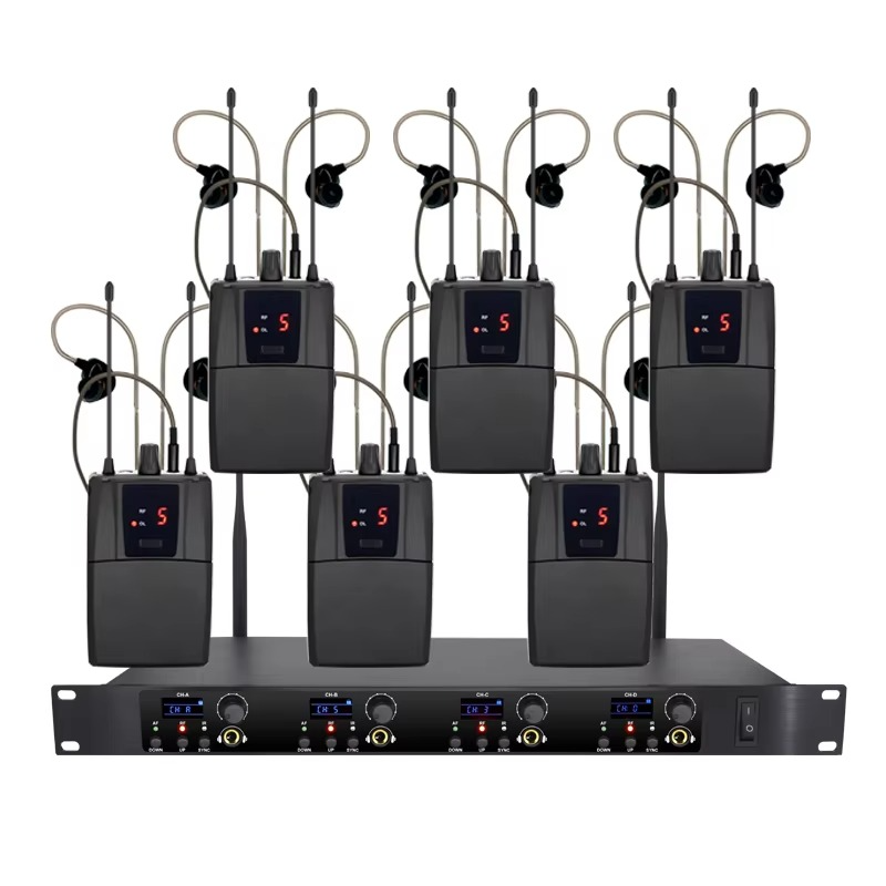 ERZHEN Professional Stage Monitoring System In-Ear Audio Monitoring Headphone Four Channels DJ Stage Suitable