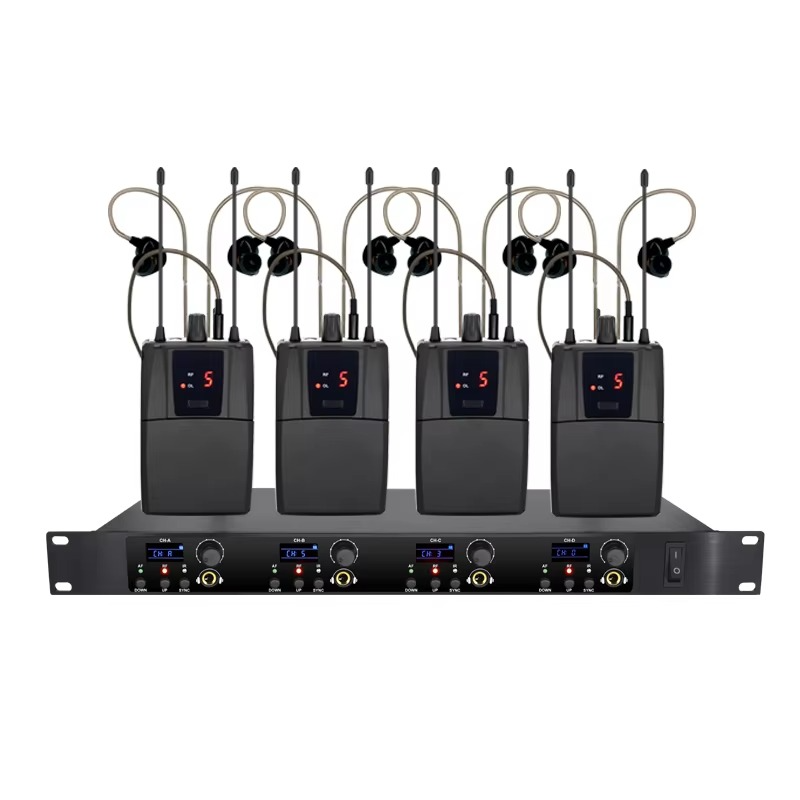 ERZHEN Professional Stage Monitoring System In-Ear Audio Monitoring Headphone Four Channels DJ Stage Suitable