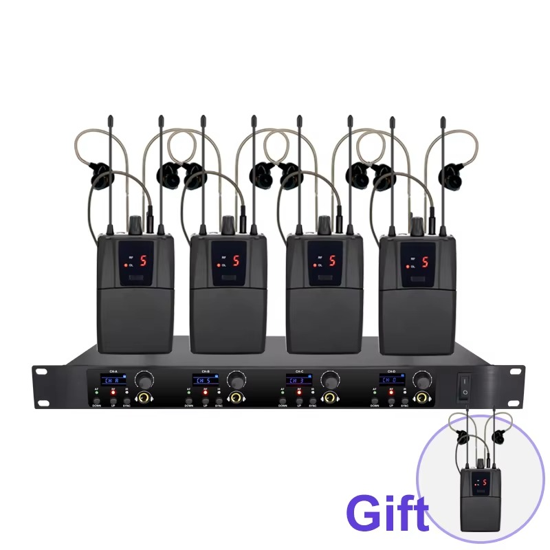 ERZHEN Professional Stage Monitoring System In-Ear Audio Monitoring Headphone Four Channels DJ Stage Suitable