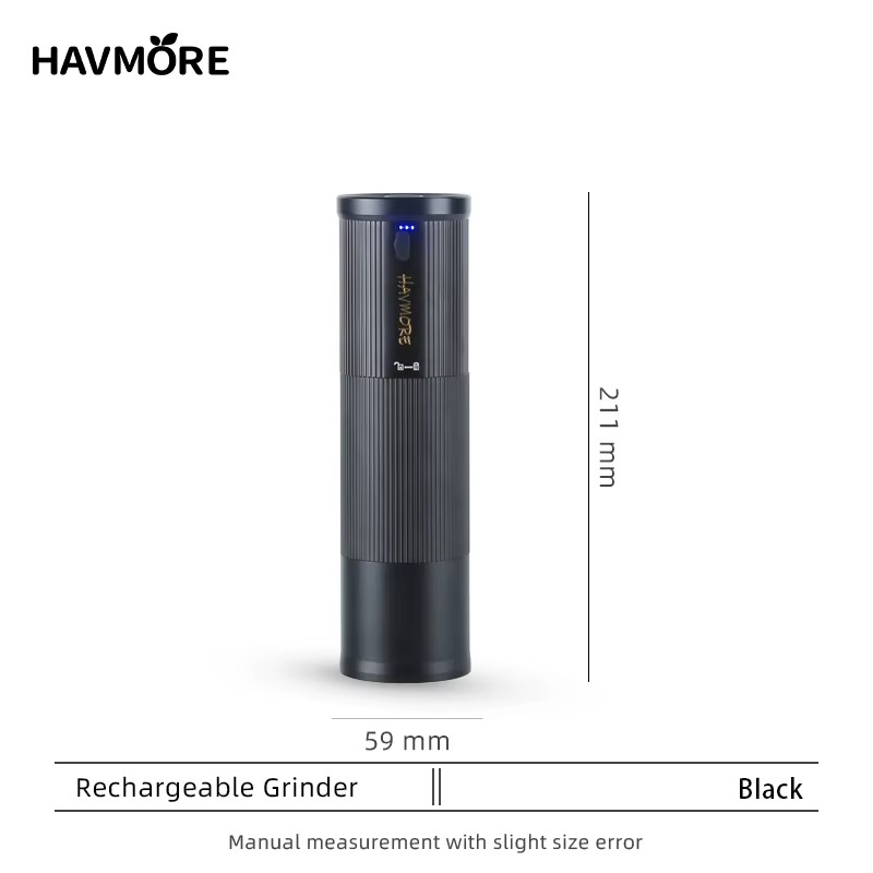 Havmore Housegold Outting Travel CNC Rechargeable Espresso Barista 38mm 6 Pins Coffee Bean Grinder Mill Machine