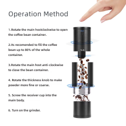 Havmore Housegold Outting Travel CNC Rechargeable Espresso Barista 38mm 6 Pins Coffee Bean Grinder Mill Machine