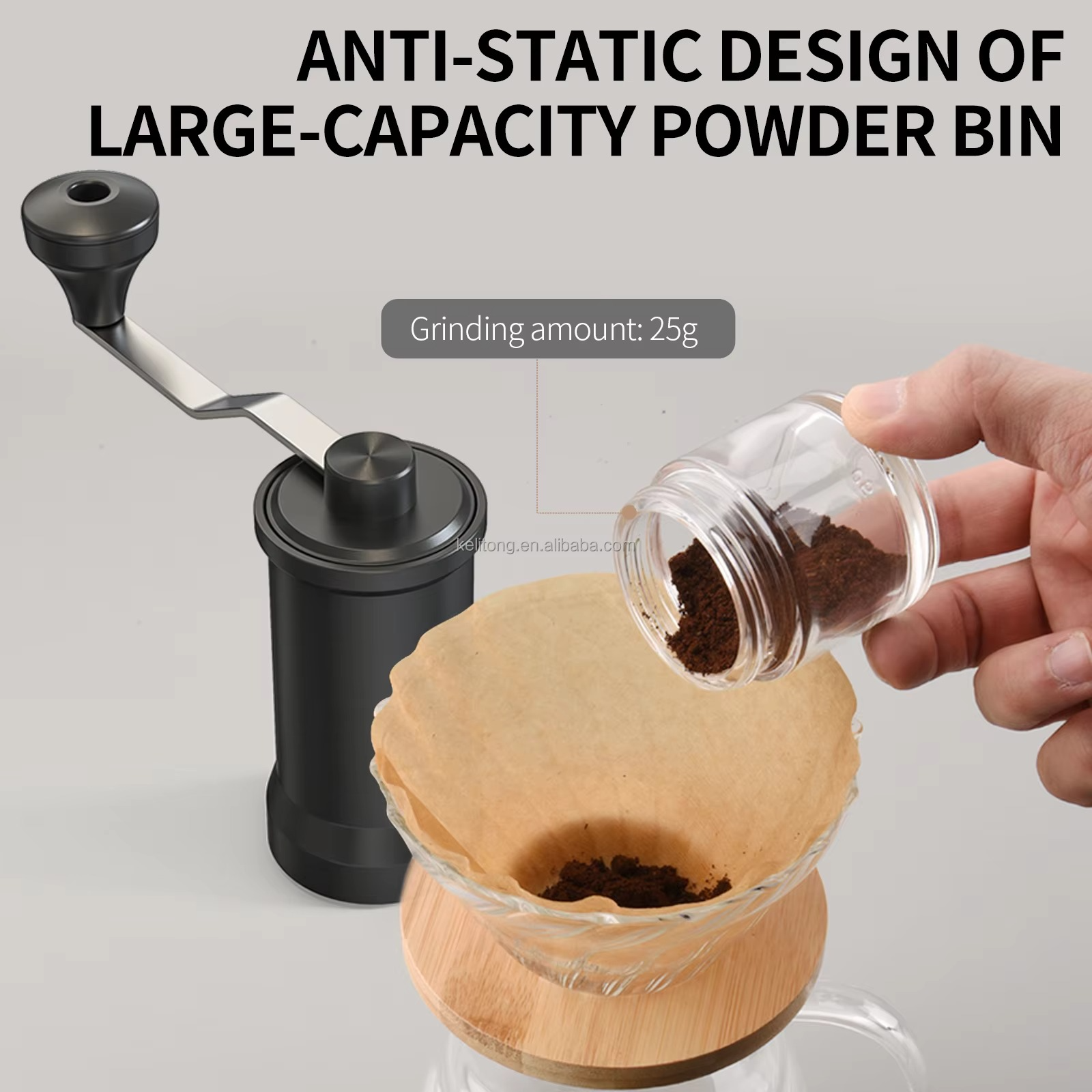 Professional Manual Coffee Grinder Adjustable Ceramic Conical Burr Portable Stainless Steel Hand Mill Perfect for Travel Camping