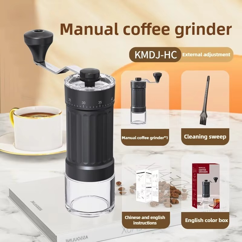 Professional Manual Coffee Grinder Adjustable Ceramic Conical Burr Portable Stainless Steel Hand Mill Perfect for Travel Camping