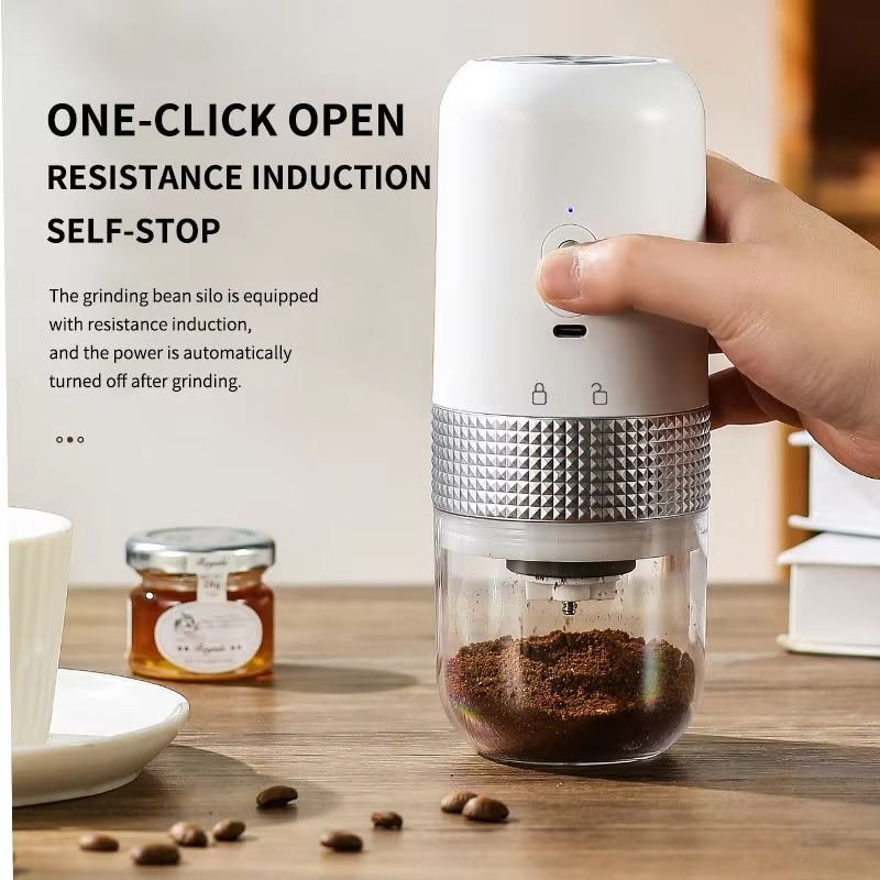 Mini Electric Coffee Grinder Adjustable USB Charge Professional Ceramic Grinding Portable Coffee Bean Mill Home Travel Essential