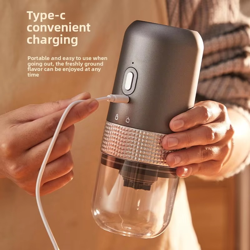 Mini Electric Coffee Grinder Adjustable USB Charge Professional Ceramic Grinding Portable Coffee Bean Mill Home Travel Essential
