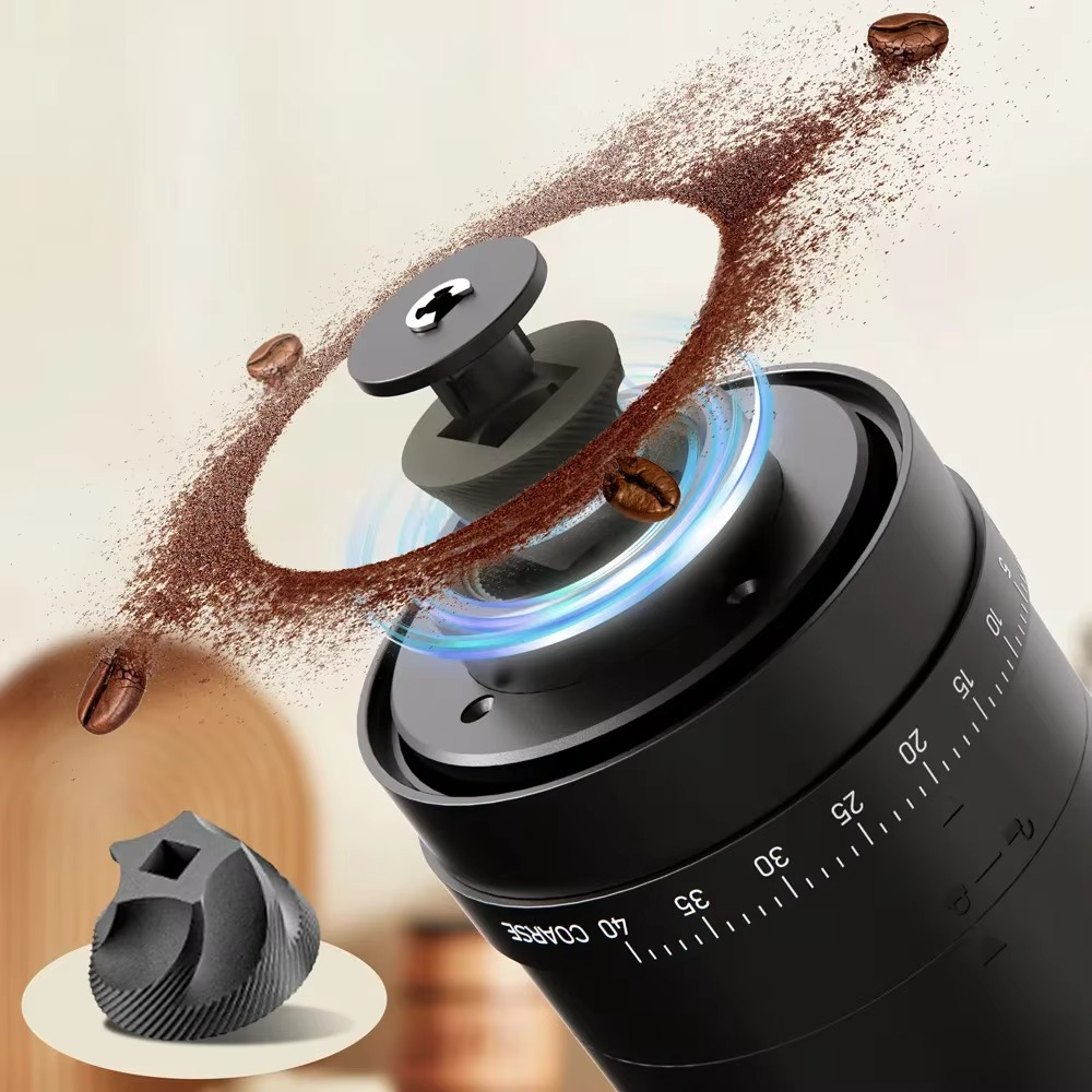 Rechargeable Electric Burr Coffee Grinder 25 Gears USB Burr Mill Coffee Bean Grinder High-Power Coffee Grinder Home Appliance