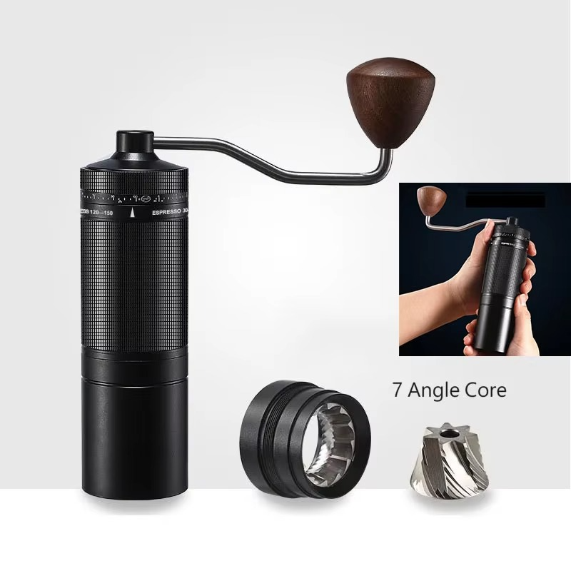 Manual Bean Coffee Grinder, Portable, External, Adjustable, Household Turkish Maker, New, 7 Core, 2024