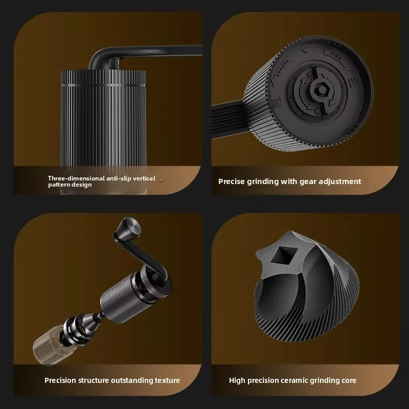 Mini Hand Crank Coffee Machine Kitchen Commercial Outdoor Portable Adjustable Thickness Grinder Coffee Bean Grinder