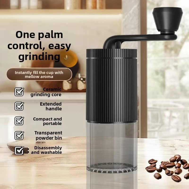 Mini Hand Crank Coffee Machine Kitchen Commercial Outdoor Portable Adjustable Thickness Grinder Coffee Bean Grinder