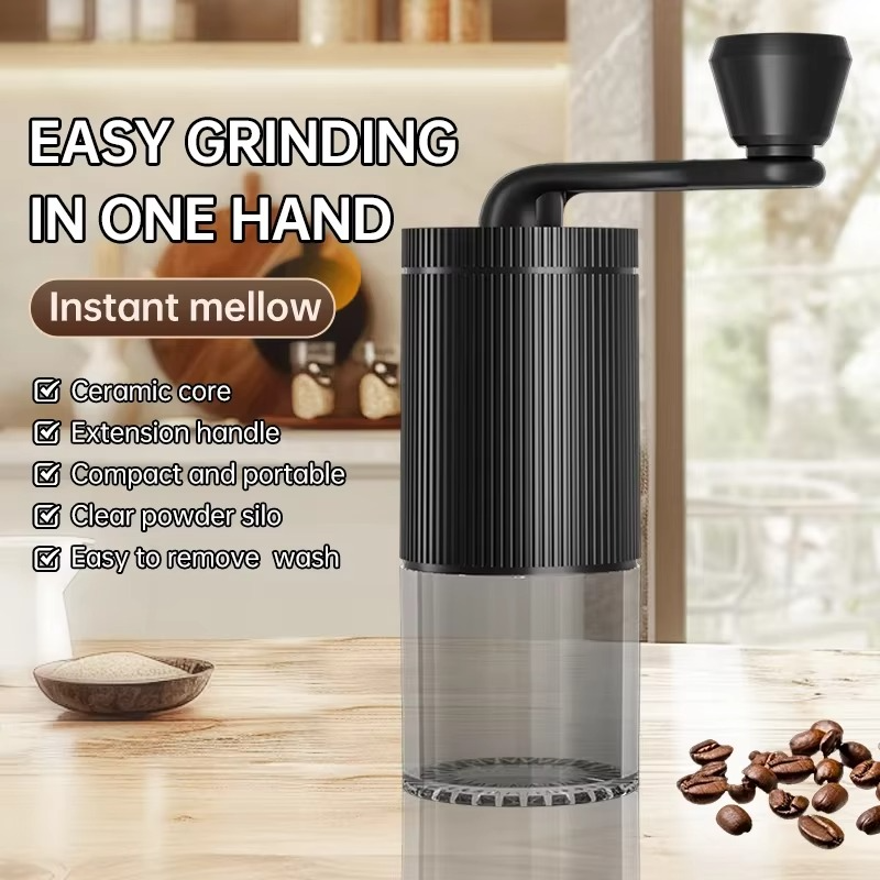 Mini Hand Crank Coffee Machine Kitchen Commercial Outdoor Portable Adjustable Thickness Grinder Coffee Bean Grinder
