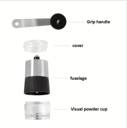 Mini 304 Stainless Mini Hand Shake Manual Grinding Convenient Steel Ceramic Core Coffee Bean Grinder Visual Coffee Machine