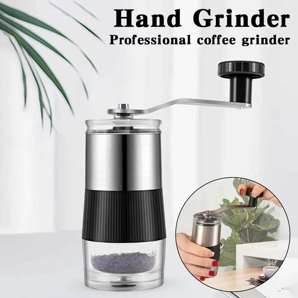 Mini 304 Stainless Mini Hand Shake Manual Grinding Convenient Steel Ceramic Core Coffee Bean Grinder Visual Coffee Machine