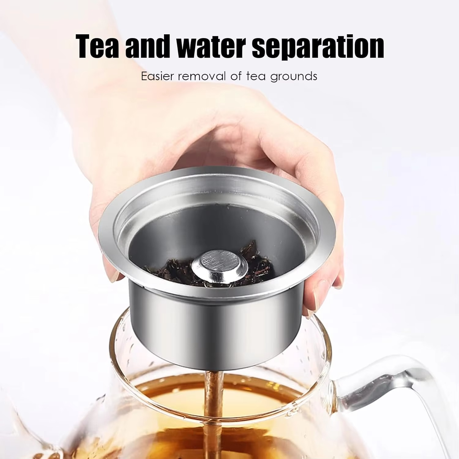 Electric Kettle 1L Glass Kettle, Fast Heating Hot Water Kettle, Jugs Kettle for Hot Water Tea Automatic Power Off/Sier/Sier/Blac
