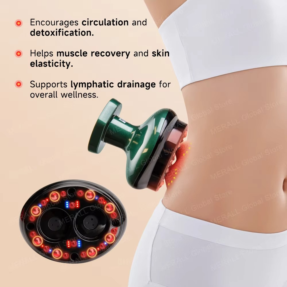 Electirc Cellulite Massager Vacuum Cupping Device Dual Suction Ports Skin Scraping Massager Guasha Suction Cups Therapy Guasha 6 sold