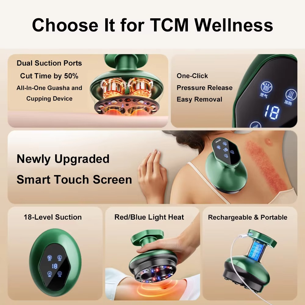 Electirc Cellulite Massager Vacuum Cupping Device Dual Suction Ports Skin Scraping Massager Guasha Suction Cups Therapy Guasha 6 sold