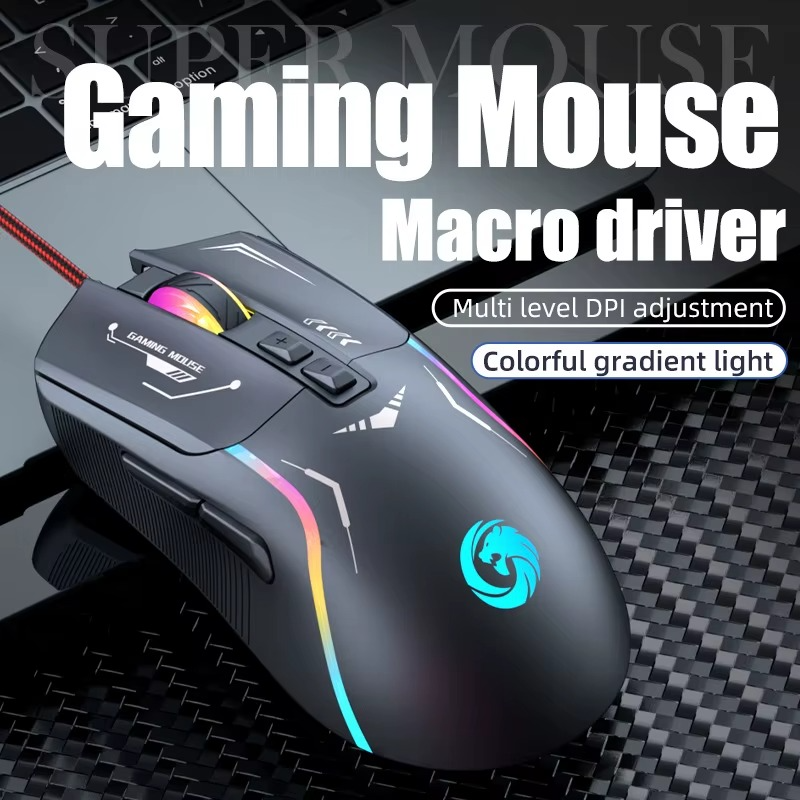 -Border Wired Gaming Mouse Mechanical Macro ProgrammingRGBColorful luminous computer notebook desktop home peripherals