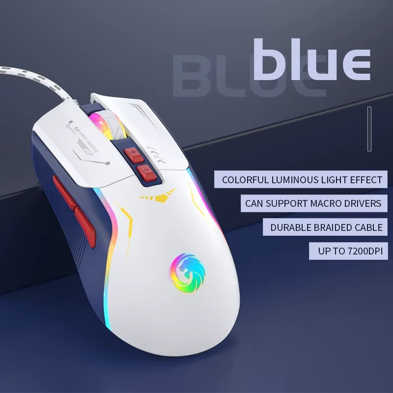 -Border Wired Gaming Mouse Mechanical Macro ProgrammingRGBColorful luminous computer notebook desktop home peripherals