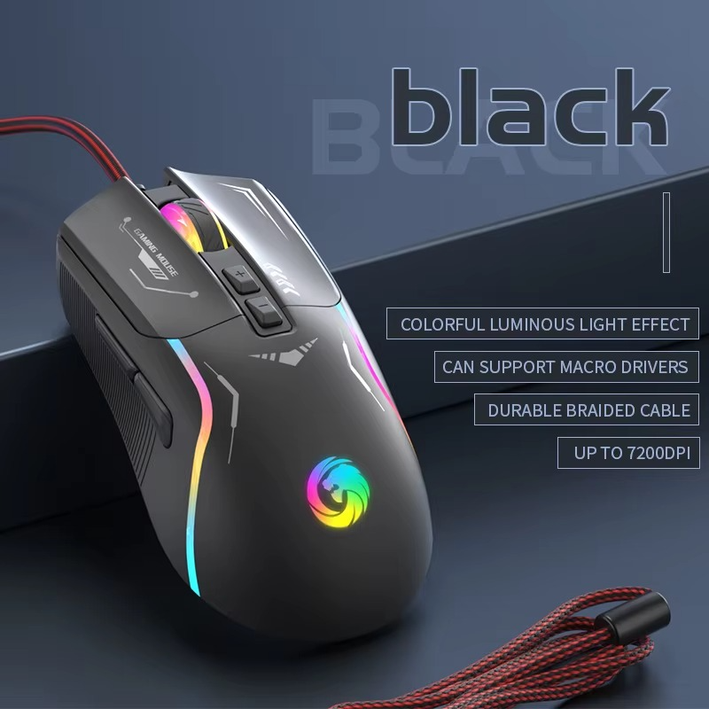-Border Wired Gaming Mouse Mechanical Macro ProgrammingRGBColorful luminous computer notebook desktop home peripherals
