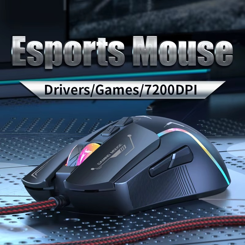 -Border Wired Gaming Mouse Mechanical Macro ProgrammingRGBColorful luminous computer notebook desktop home peripherals