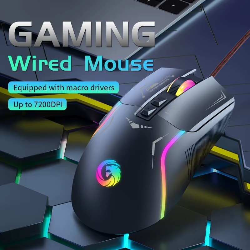 -Border Wired Gaming Mouse Mechanical Macro ProgrammingRGBColorful luminous computer notebook desktop home peripherals