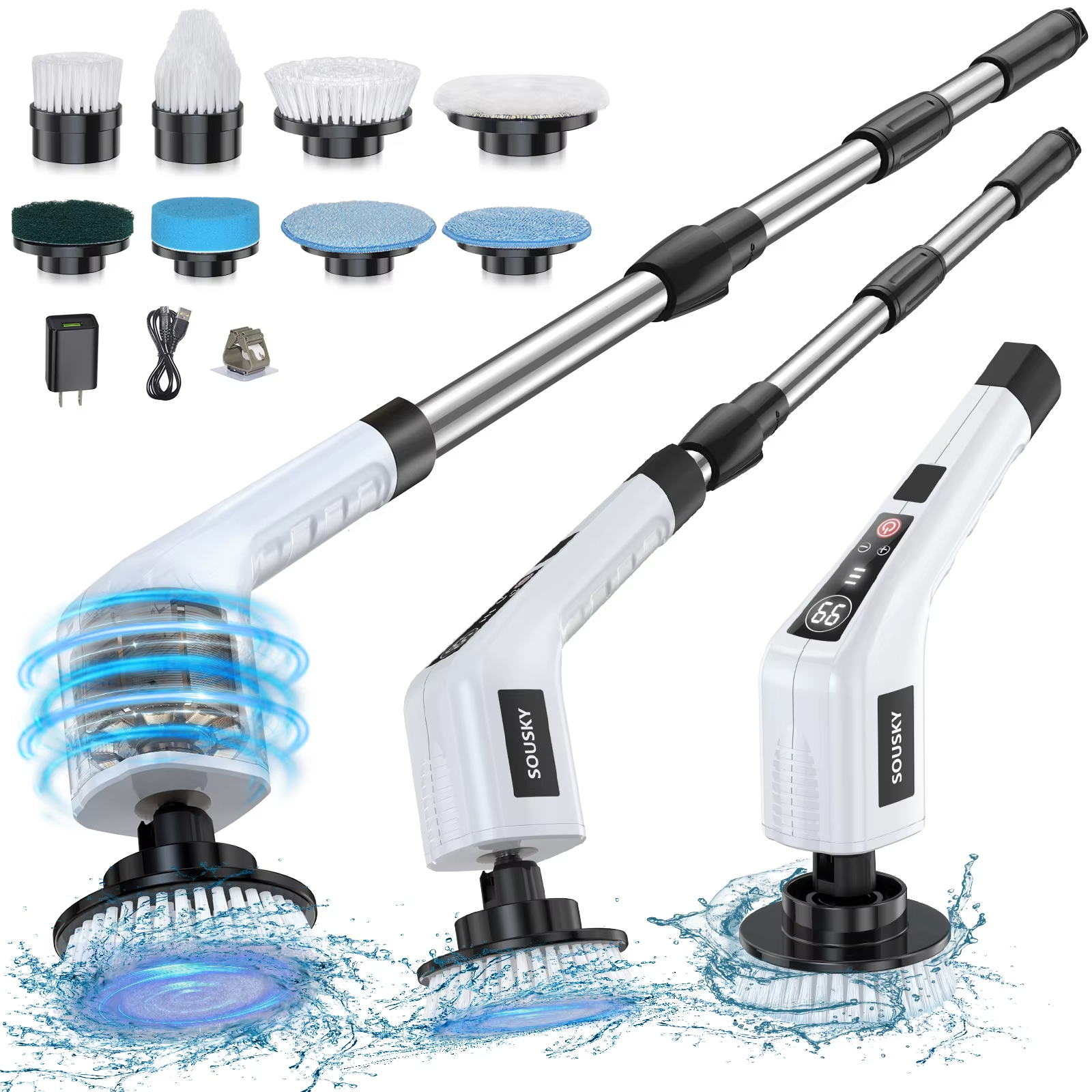 Electric Cleaning Brush 8 in 1 Multifunctional Household Wireless Rotatable Cleaning Brush For Bathroom Kitchen Windows Toilet