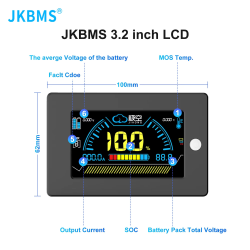 JKBMS Smart BMS LCD Display 3.2 Inch Lithium Battery Smart Bms Accessories Intelligent Battery Level Indicator JK BMS Monitor