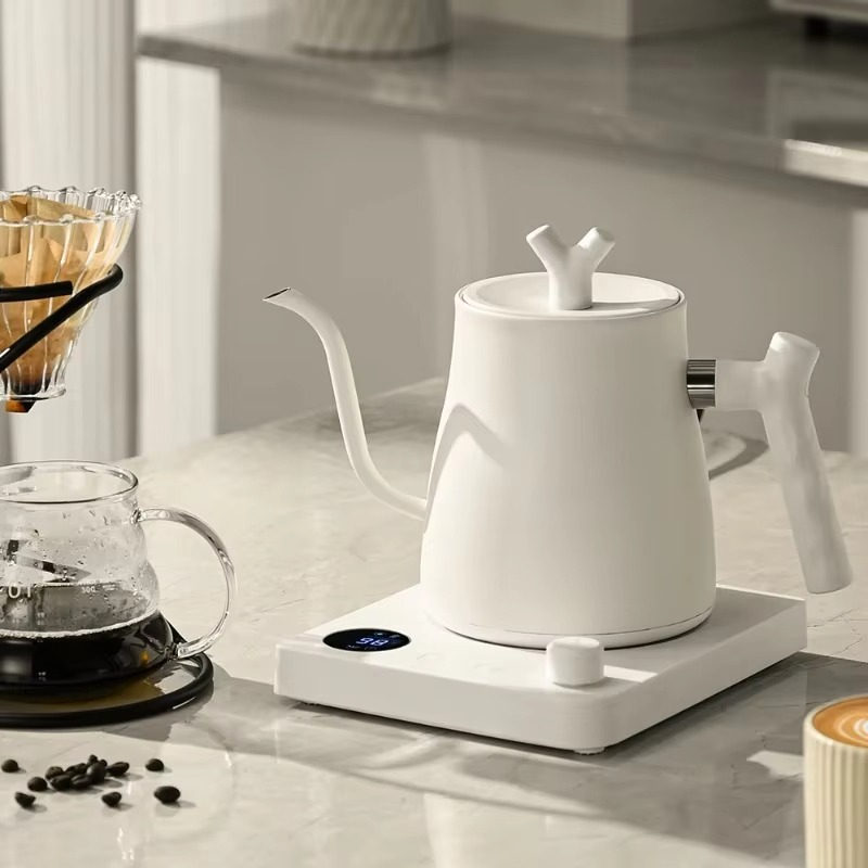 1000W Electric Gooseneck Kettle 1000ml 304 Stainless Steel Coffee Pot Intelligent Constant Temperature LED Display for CoffeeTea