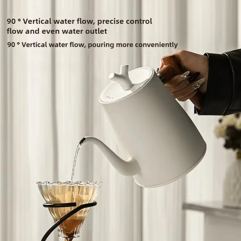 1000W Electric Gooseneck Kettle 1000ml 304 Stainless Steel Coffee Pot Intelligent Constant Temperature LED Display for CoffeeTea
