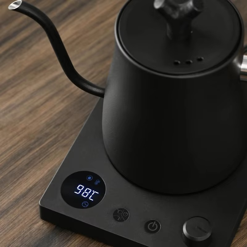 1000W Electric Gooseneck Kettle 1000ml 304 Stainless Steel Coffee Pot Intelligent Constant Temperature LED Display for CoffeeTea
