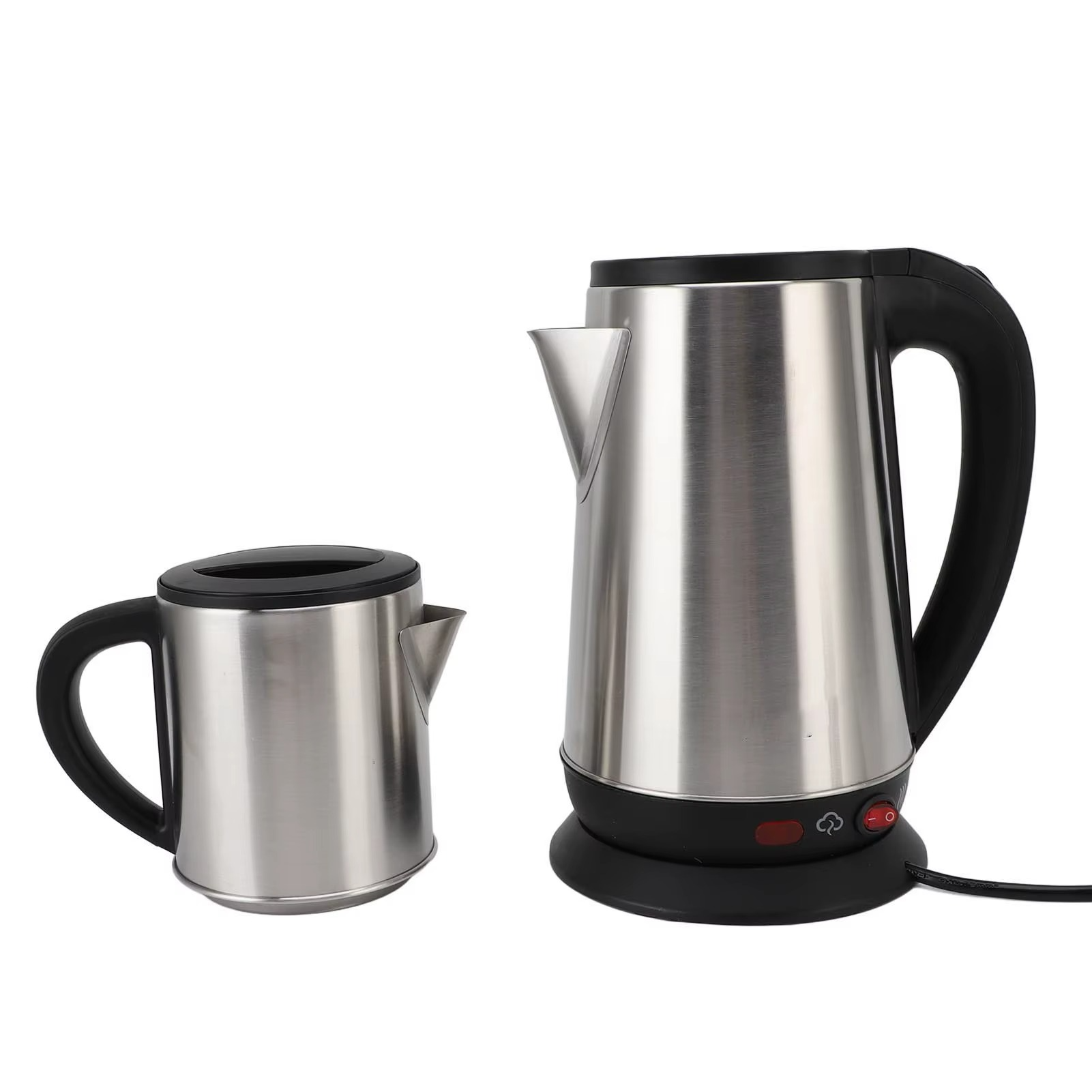 Electric Turkish Kettle Set 1L and 2L Stainless Steel Black and Herbal Tea Maker Double Kettle Turkish Teapot Set for Home