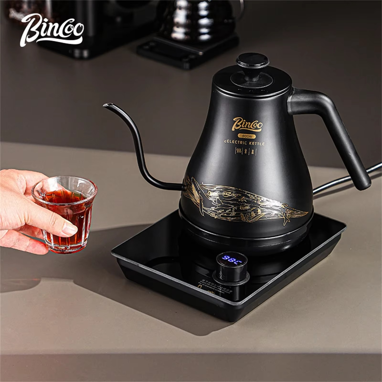 Bincoo Intelligent Constant Temperature Electric Kettle Hand Brewed Coffee Pot Gooseneck Pot Household Electric Heating Pot 1L
