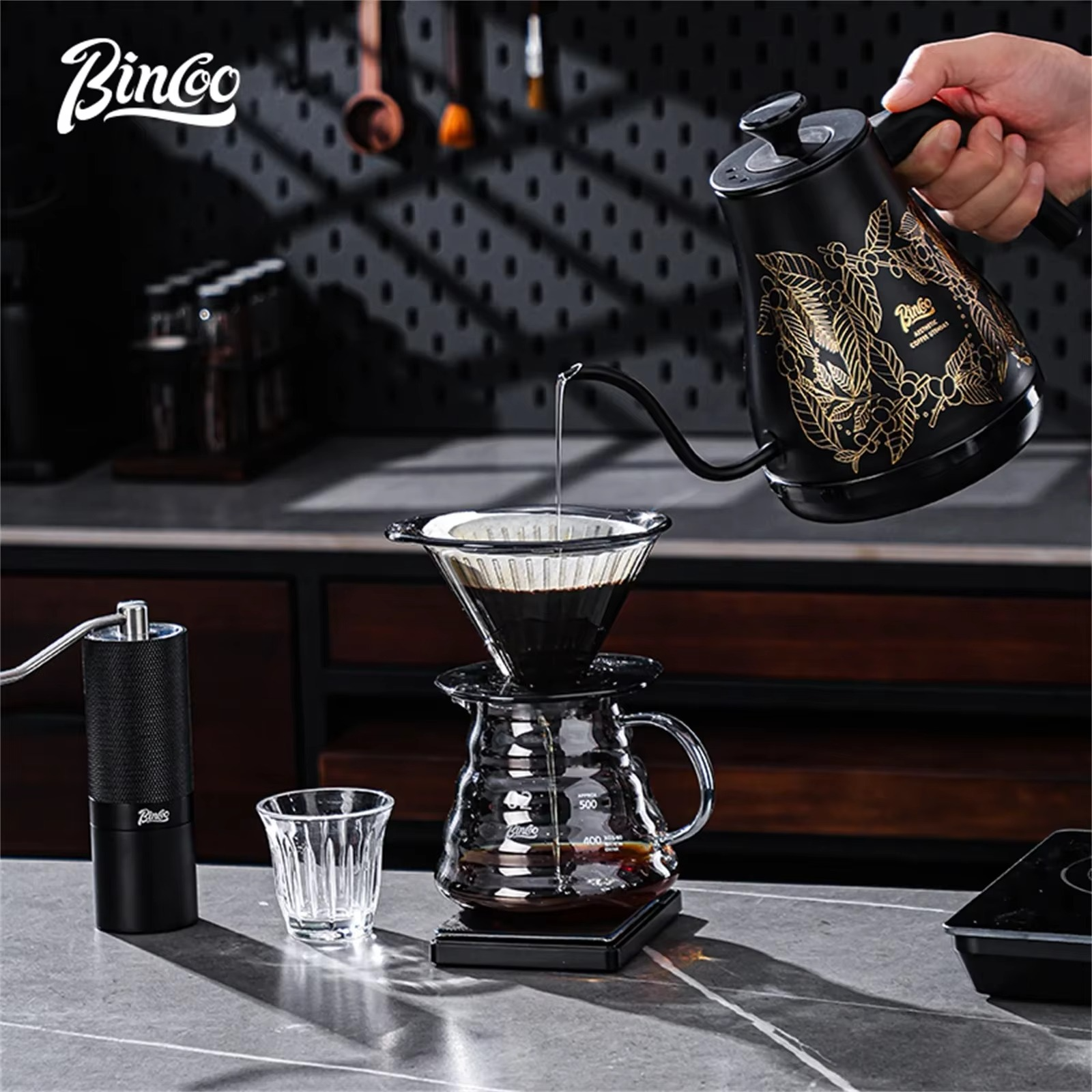 Bincoo Intelligent Constant Temperature Electric Kettle Hand Brewed Coffee Pot Gooseneck Pot Household Electric Heating Pot 1L