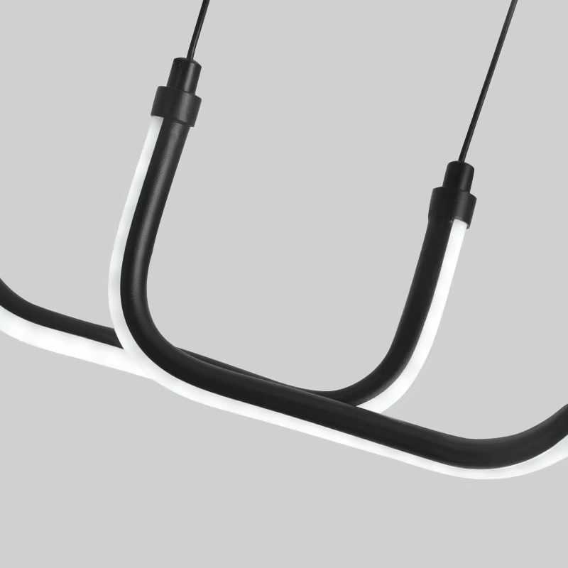 Pendant Light Black LED Chandelier Modern Minimalist Dining Room Lighting Fixture Hanging Lamp Kitchen Living Room Home Decor