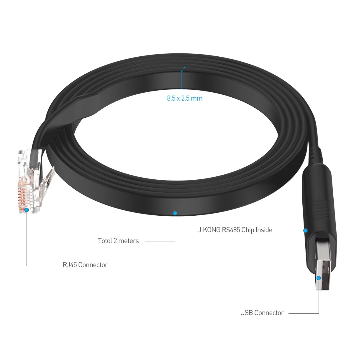 JIKONG JK BMS Accessories USB-RJ45 RS485 Cable for Household Energy Storage BMS